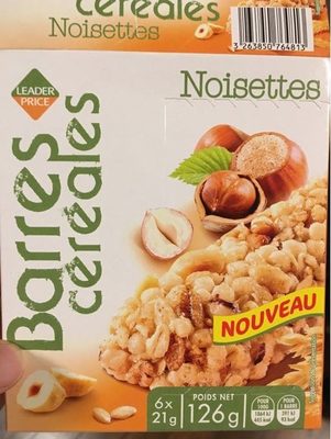 Barres Céréales Noisettes