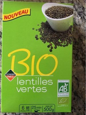 Lentilles Vertes Bio front packaging