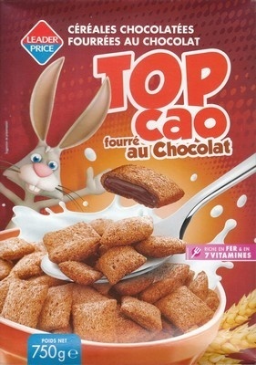 Top Cao fourré au chocolat front packaging