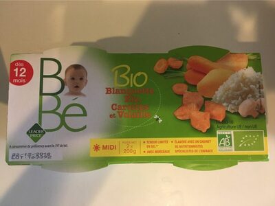 Blanquette riz carottes et volaille