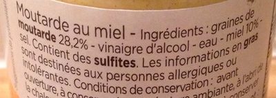moutarde au miel ingredients label
