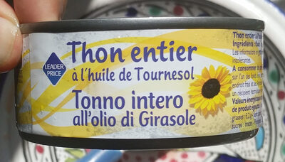 Thon Entier à L'huile De Tournesol front packaging