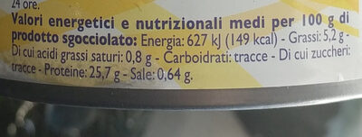 Thon Entier à L'huile De Tournesol nutrition facts table