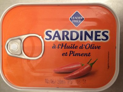 Sardines a l'huile d'Olive et Piment front packaging