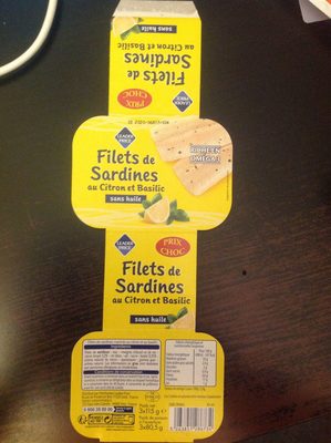 Filets de sardines Au citron et basilic