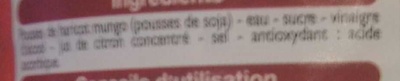 Pousses de haricots Mungo (Pousses de Soja) ingredients label