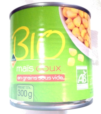 Maïs doux en grain sous vide bio front packaging