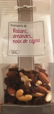 Raisins, amandes, noix de cajou