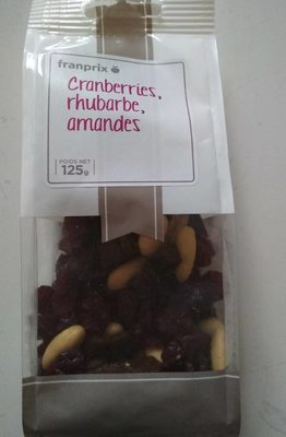 Mélange cranberries rhubarbe amandes
