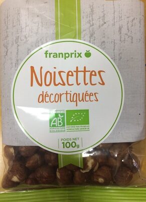 Noisettes décortiquées front packaging
