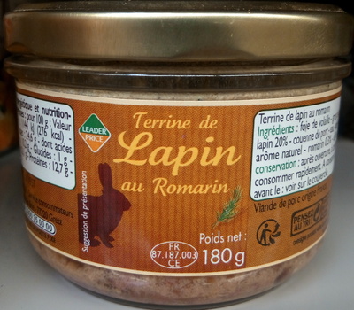 Terrine de lapin au romarin front packaging