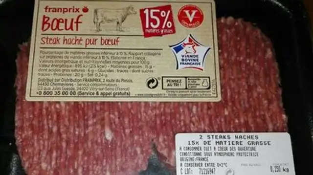 Steak haché 15% front packaging