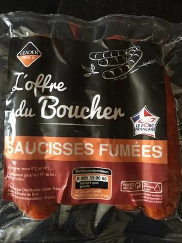 Saucisse fumee front packaging