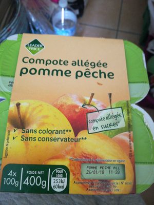 Compote pomme pêche allégée