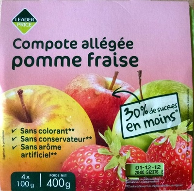 Compote allégée pomme fraise