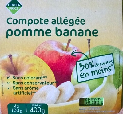 Compote allégée pomme banane