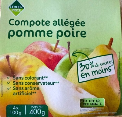 Compote allégée pomme poire
