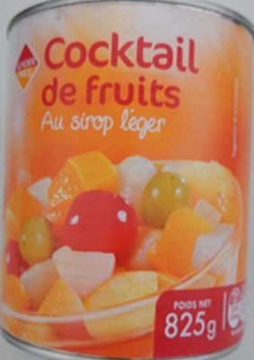 Cocktail de fruits au sirop léger front packaging