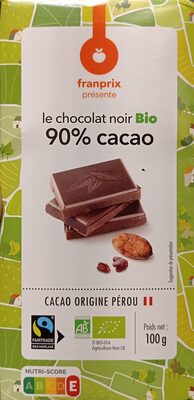 Chocolat noir 90% front packaging