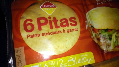 6 pitas pains spéciaux à garnir
