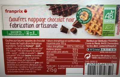 Gaufre chocolat noir Franprix