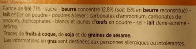 Le Grand petit beurre ingredients label