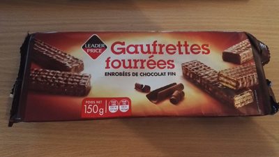 Gaufrettes fourrées enrobées de chocolat fin