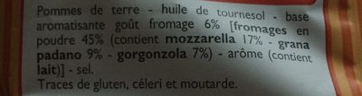 Chips à l'ancienne au fromage ingredients label