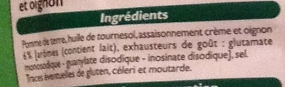 Chips crème oignon ingredients label