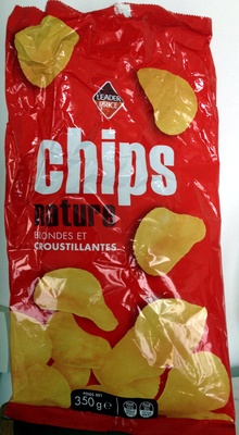 Chips nature blondes et croustillantes front packaging
