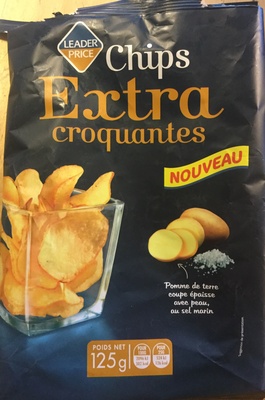 Potato chips fried in skin with sea salt front packaging