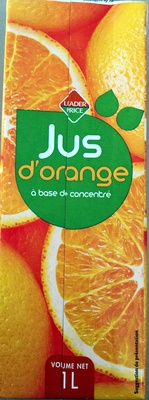 Jus d'orange à base de concentré front packaging