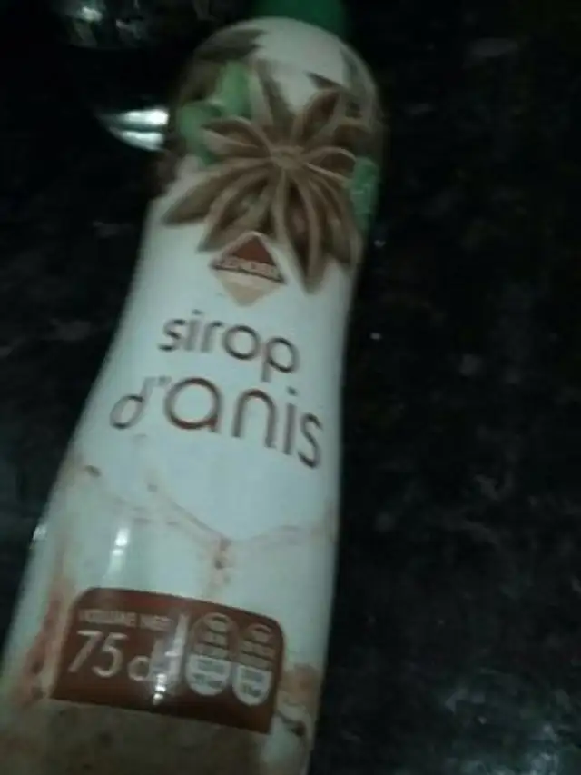 Sirop d'anis nutrition facts table