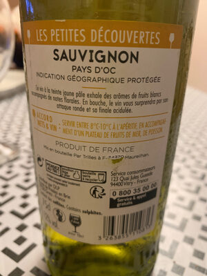Sauvignon ingredients label