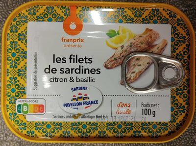 Filets de sardines citron & basilic