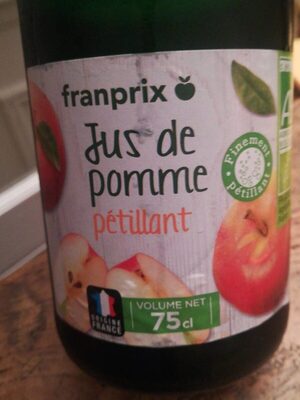 Jus de pomme pétillant front packaging