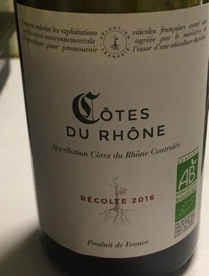 Vin rouge Côtes de Rhône BIO