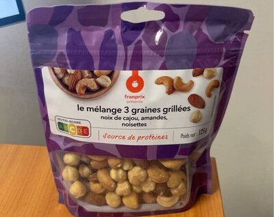 Mélange de fruits à coque grillés sans sel ajouté front packaging