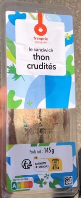 Sandwich thon crudités front packaging