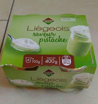 Liégeois saveur pistache front packaging