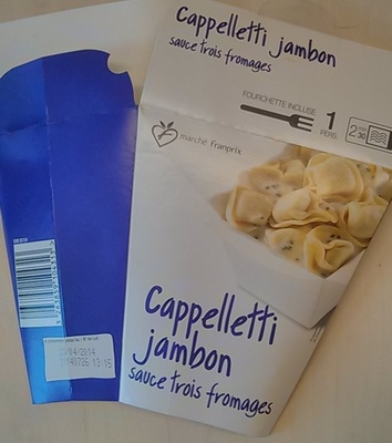 Capelletti jambon sauce 3 fromages