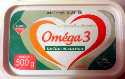 Le Plaisir & la Cuisine - Oméga 3 tartine et cuisson - Doux 59% de mat. gr. front packaging
