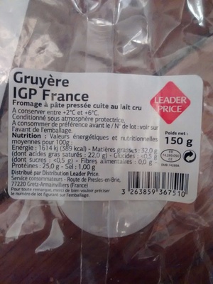Gruyère IGP France
