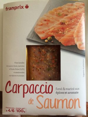 Franprix carpaccio de saumon fumé mariné épices &