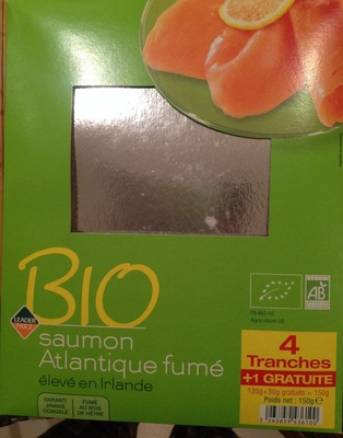 Saumon Atlantique fumé élevé en Irlande Bio (4 tranches + 1 gratuite) - 150 g