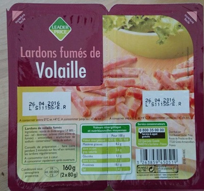 Lardon fumés de volaille