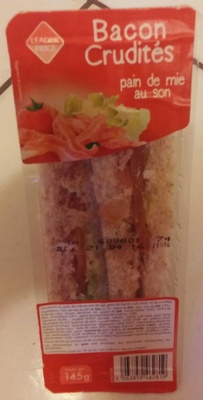 Sandwich Bacon Crudités, Pain de Mie au Son