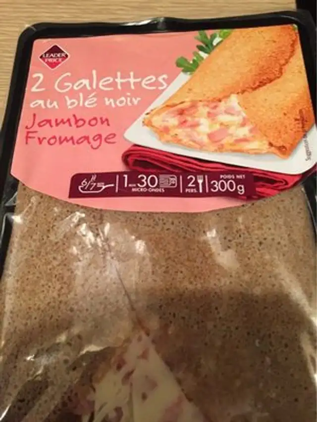 Galette au Blé Noir Jambon Emmental Mozarella front packaging