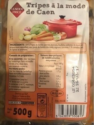 Tripes à la mode de caen front packaging