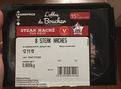 Steack hache pur boeuf